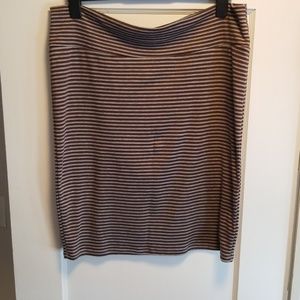 LuLaRoe Cassie Pencil Skirt XL Grey/Brown stripe